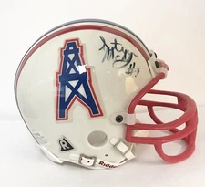 STEVE MCNAIR Signed HOUSTON OILERS TB Mini Helmet, 3x Pro Bowl, MVP, Dec'd, COA