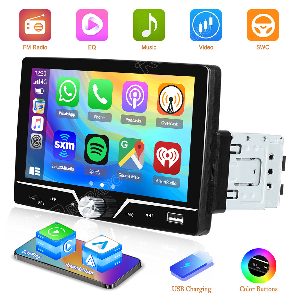 Autoradio 1DIN 7" con Apple CarPlay e Android Auto