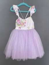 Flotallzique Toddler Ruffle Sleeves Lace Girls Party/wedding Dress, Sz 2-4 Years