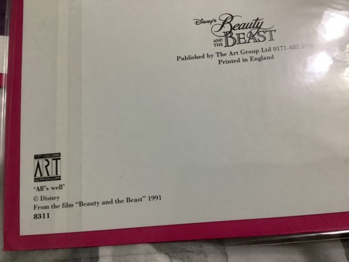 Disney beauty and the beast the Art Group fine print blank greeting card new - Picture 4 of 4