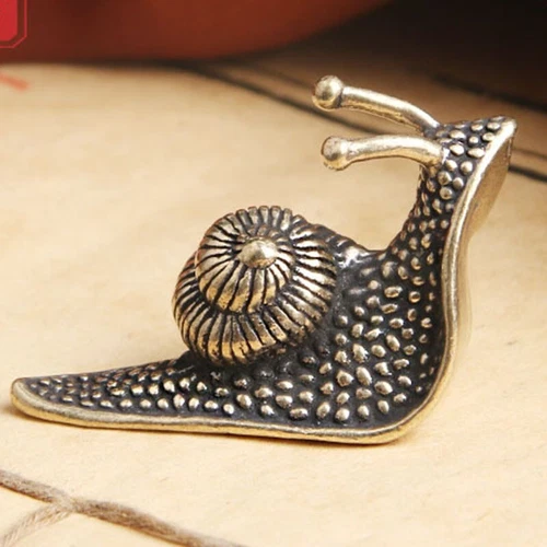 Messing Statue Schnecke Tier Schreibtisch Statue kleine Skulptur Geschenk Neu - Bild 3 von 5