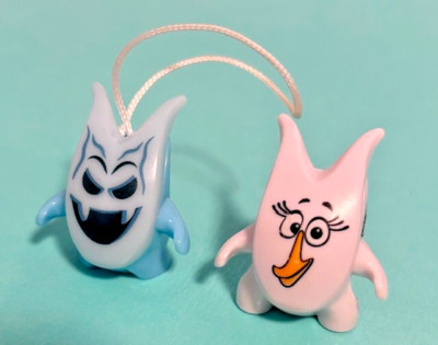 Kinder Egg Lot of Two 1 Blue 1 White Mini Figures Good Condition