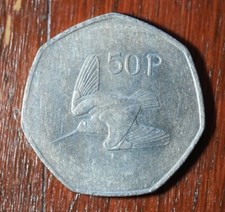 1998 Irish 50p Large Old Style Fifty Pence coin