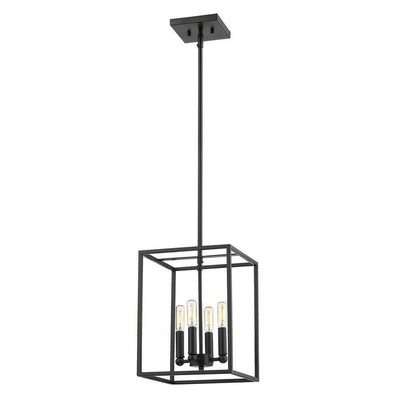 Acclaim Lighting Pendant 4-Light 13'' Hardwired Rectangle Industrial Matte Black