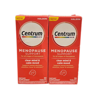 Centrum Menopause Support + Clear Mind & Calm Mood Supplement 30 Tablets 3/26 X2