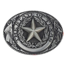 Star and American Flag Belt Buckle Western Cowboy Motorcyclist  FLST-01-S 
