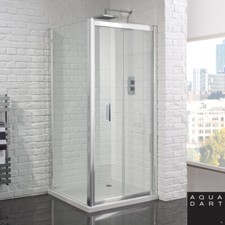 Image of Aquadart Venturi 6 Frameless Bi-fold Shower Door 900mm AQ9317S