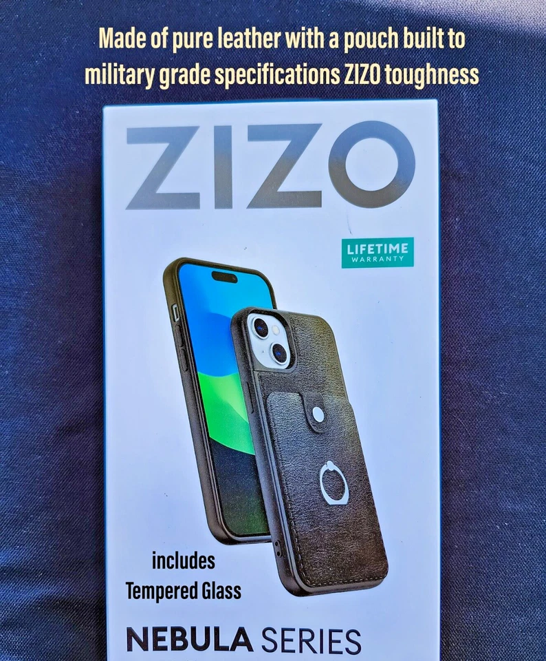 FOR APPLE IPHONE 15 ZIZO LEATHER WALLET CASE/$29.75 FREE TEMPERED GLASS - Image 4 of 4