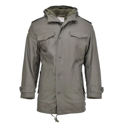 MIL-TEC Deutscher Militärstil Parka Mit Kunstfellkapuze Und Sturmklappe Olivgrün - Bild 1 von 4