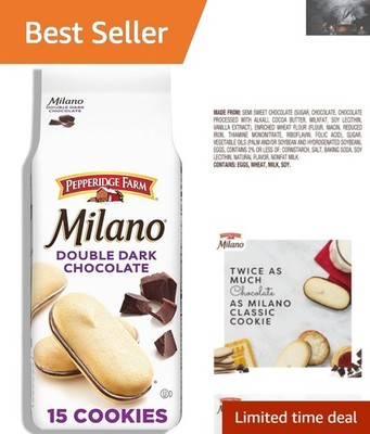 Milano Double Dark Chocolate Cookies - Elegant Snack, 7.5 OZ Pouch (15 Cookies)