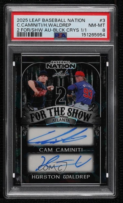 2025 Leaf Baseball Nation Black Crystals 1/1 Cam Caminiti #2S-3 PSA 8 Auto 8d2