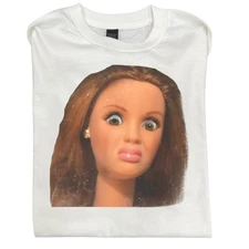 Disgusting Doll Face Meme Print Short Sleeve Unisex Tee S-5XL