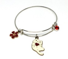 Cat Bangle Charm Bracelet