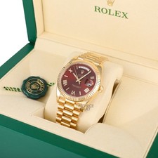Rolex Day-Date 18k Yellow Gold 228238 Watch 40mm Custom Red Roman Numeral Dial 5