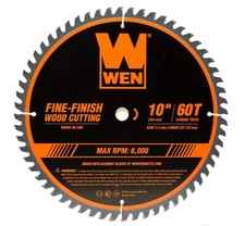 Wen 10 Inch Fine Finish Woodworking Saw Blade 60 Teeth 6000 Rpm Ultra Thin
