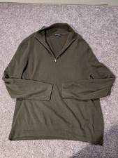 Phenix Men's Large Brown 100 Cashmere 1/4 Zip Sweater