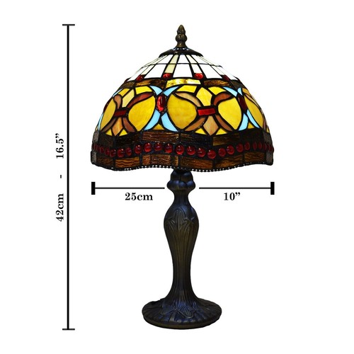 Tiffany Stil Tischlampe Handarbeit Kunst Buntglas Nachttischlampen Schreibtischleuchte - Bild 10 von 128