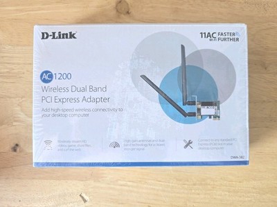 D-Link AC1200 Wireless Dual-Band PCIe 5G High-Gain Gaming Wi-Fi Adapter DWA-582