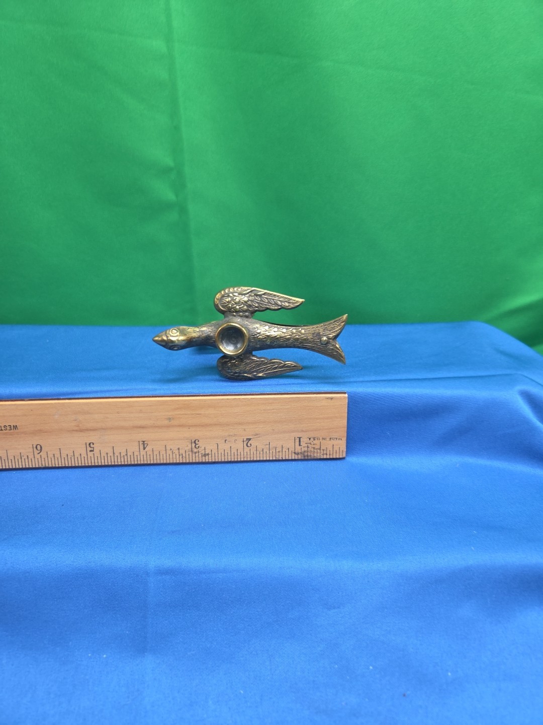 Antique Embossed Metal Sewing Bird Clamp Victorian Custom Ornate  Decorative TS