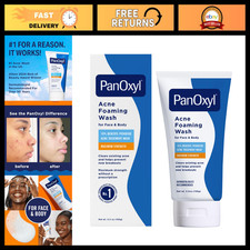 PanOxyl Acne Foaming Wash, 10 Benzoyl Peroxide, For Face Body, 5.5 oz