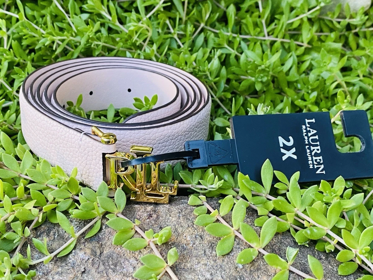 Polo by Ralph Lauren Blush Pink Leather Belt with Silver Buckle Buy Pale Pink Thin Leather Belt Silver Rectangle Buckle  main image 2