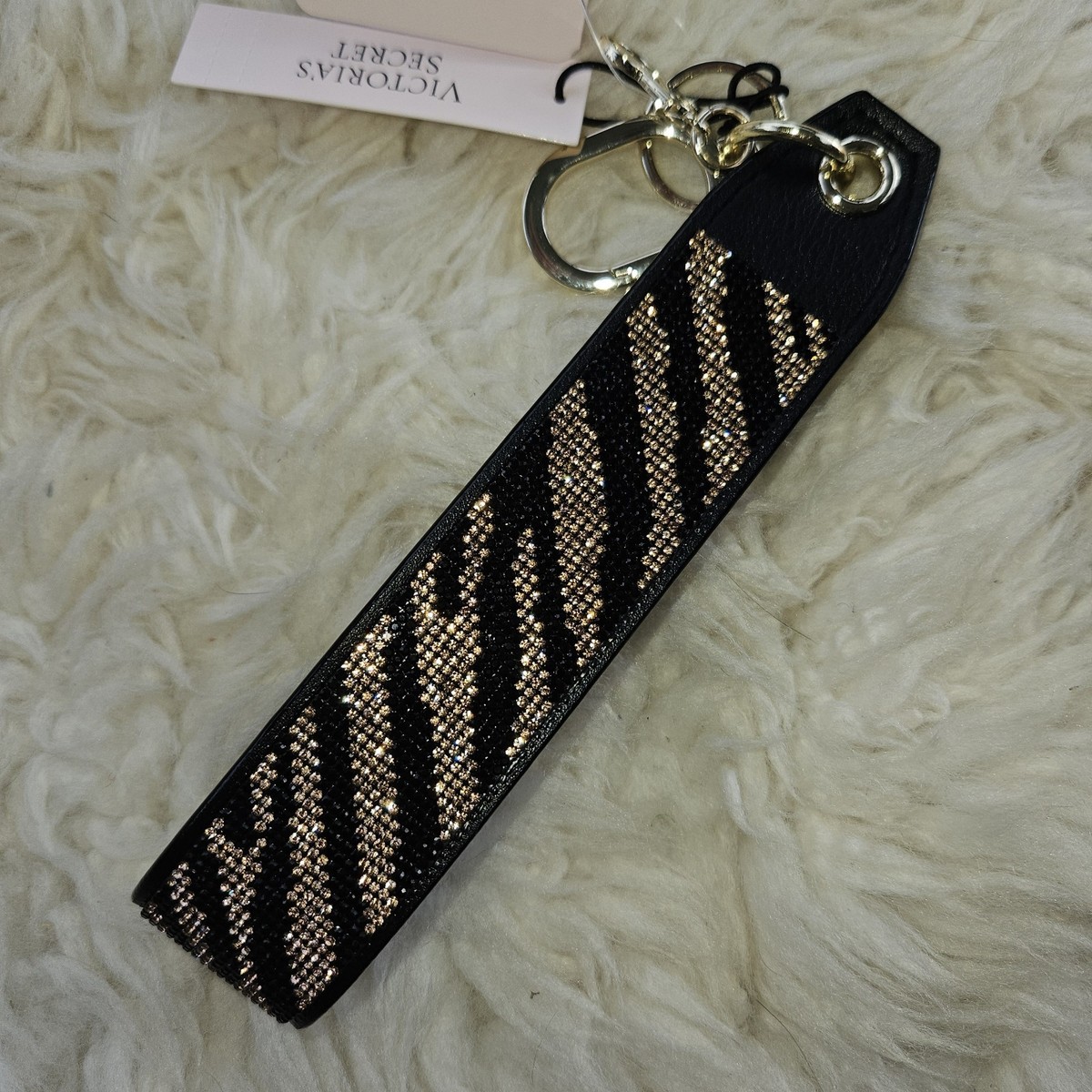 Victoria's Secret rhinestone wristlet strap keychain in Zebra | eBay