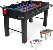54 Inch Foosball Table for Adults, Modern Black Matte Finish, Full Size Game