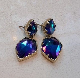 Kendra Scott Blue with Gold Accent Drop Earrings