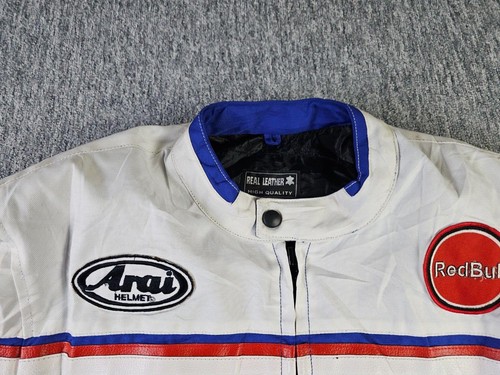 Chaqueta De Colección Red Bull Racing Cuero Años 90 F1 Moto Blindada Para Hombre 3XL Fórmula Uno - Imagen 5 de 17