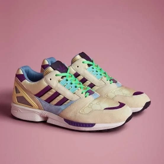 Adidas x Gucci ZX 8000 Monogram S sneakers basse beige logo GG scarpe uomo 11