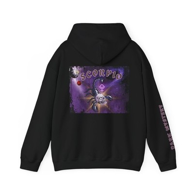 Premium Black Hoodie -  Spooky Vibes Zodiac Scorpio Drop