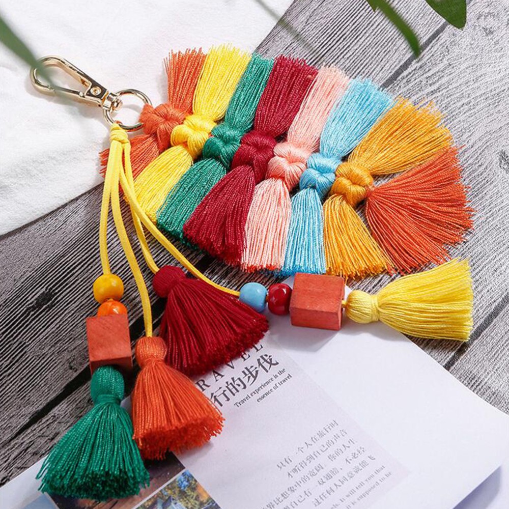 Colorful Tassel Pendant Keychain for Women Stylish Accessory