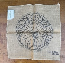 Jane McGown Flynn Hooked Rug Art Nouveau Flowers Burlap Canvas T562 Stamped