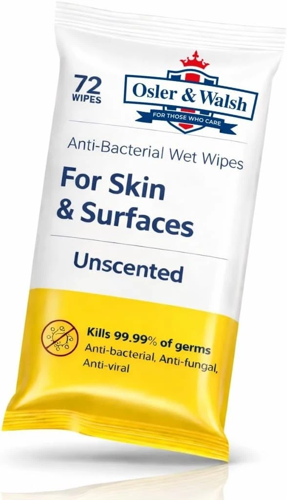 7 packs Osler & Walsh Antibacterial Wet Cleaning Wipes 72 Pack