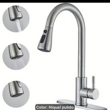 Single Handle High-Arc Pull Down Kitchen Faucet 2 function Spray- Brushed Nickel