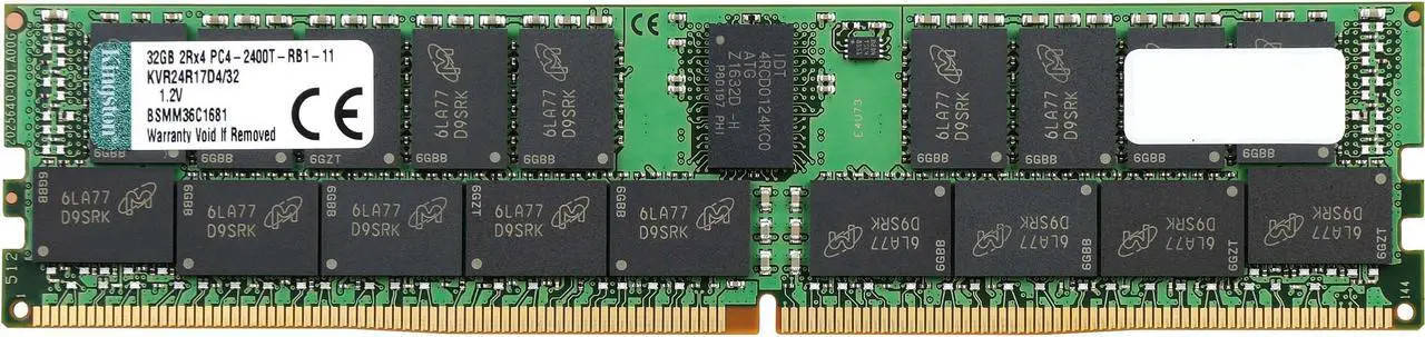 как выглядит Kingston DDR4 2400MT/s ECC Registered DIMM CL17 2RX4 1.2V 8Gbit KVR24R17D4/32MA фото