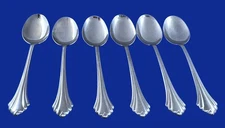 Oneida BANCROFT Glossy Stainless Flatware -Set of 6 Place Oval Soup Spoon 6 7/8"