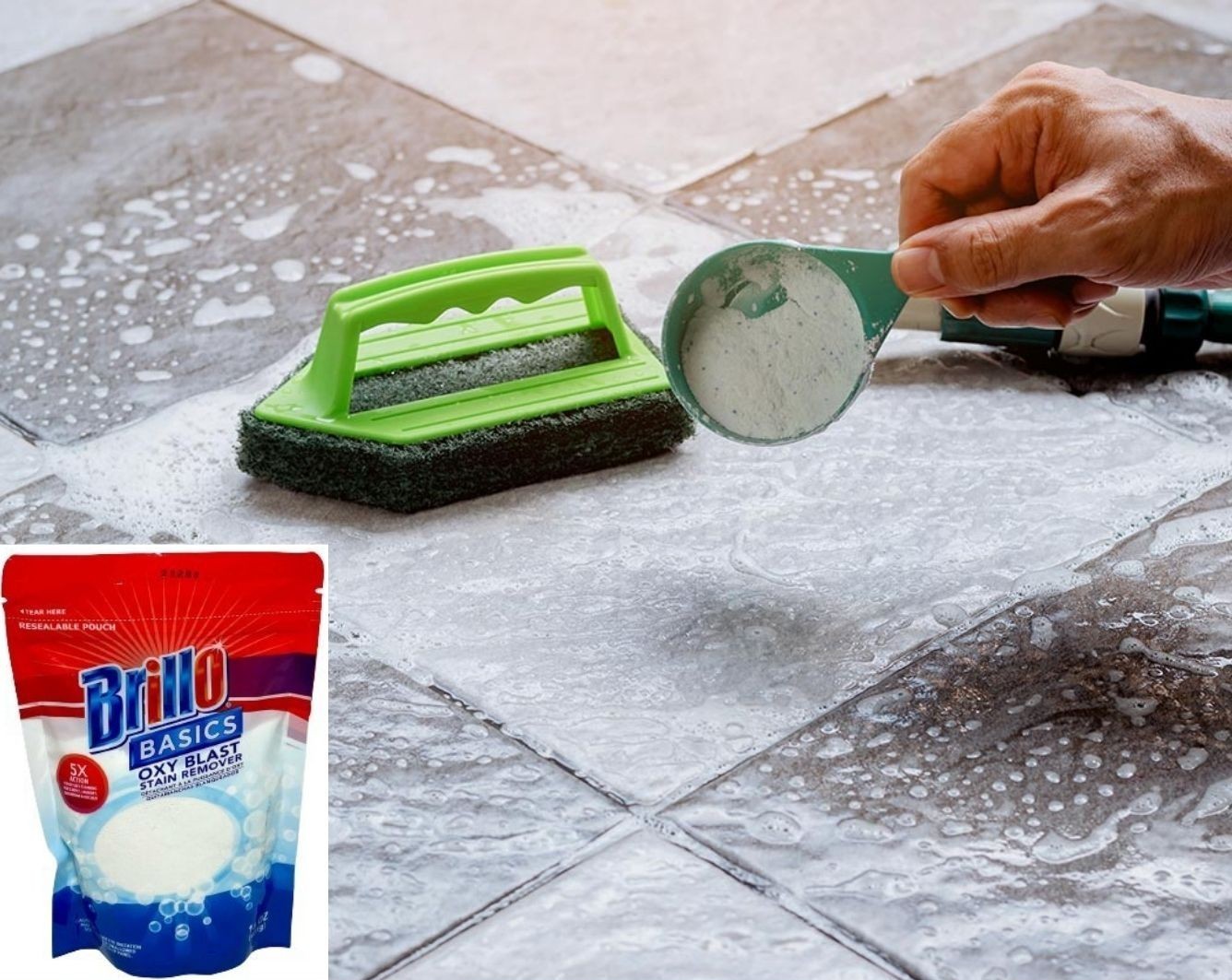 Brillo Basics Oxy Blast Stain Remover 3-Pack | 5X Oxygen Power | 16 oz Bags