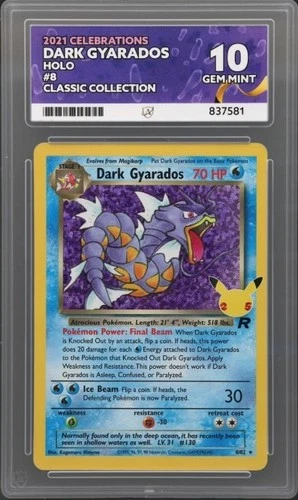 Pokemon Dark Gyarados 8/82 Celebrations Holo ACE 10 GEM MINT