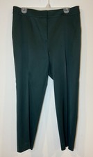 St. John Pants Straight Leg Wool Dark Green Size 10