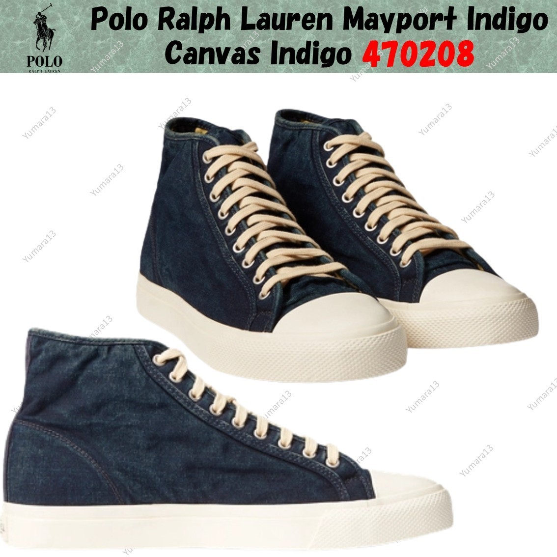 Polo Ralph Lauren Mayport Indigo Canvas Indigo 470208 Men's Size