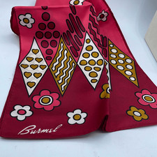 Vintage Burmel flower abstract print rectangle scarf.