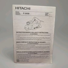 Hitachi P20SB Planer Instruction Owner's Manual 1997
