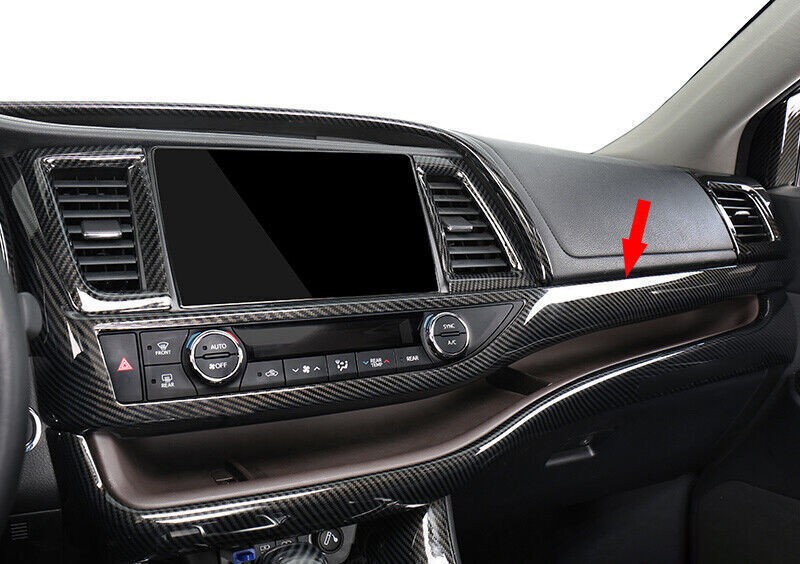 For Toyota Highlander 2014-2019 Carbon Fiber Center Console Dash Strip Trim 1Pc