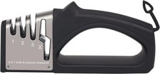 4-in-1 Knife and Scissors Sharpener, Premium Kitchen Knife Sharpener Tool..