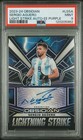 SERGIO AGUERO AUTO /5 PURPLE LIGHTNING STRIKE - PSA 9 - POP 1 - PANINI OBSIDIAN