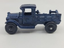 Vintage Cast Iron Toy Flatbed Farm Truck Repainted New Wheels As Found