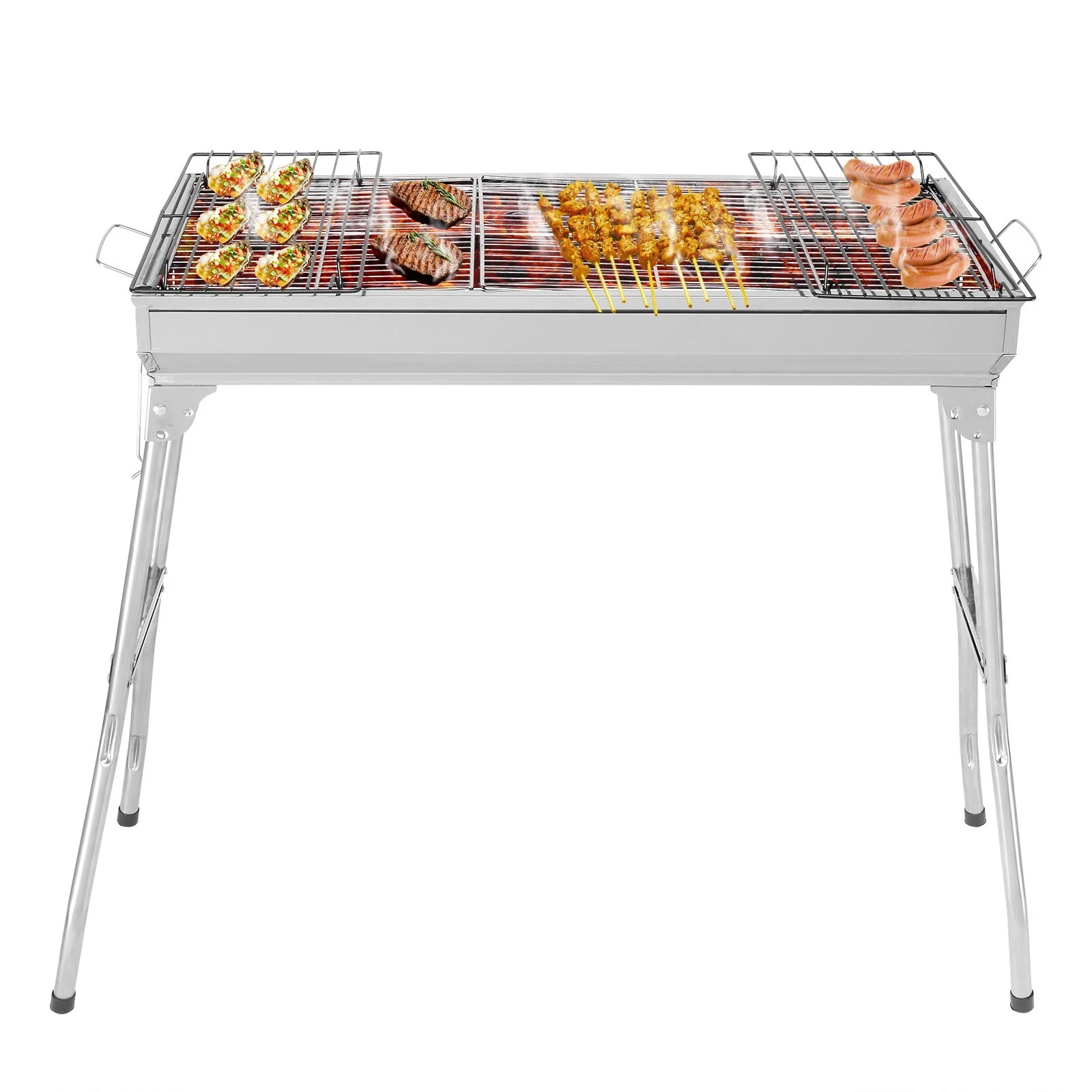 Portable Stainless Steel BBQ Grill Charcoal Outdoor Camping Picnic