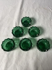 Mosser Glass Emerald Green Diamond Point Salt Dip Nut Bowls Set of 6 – M Mark