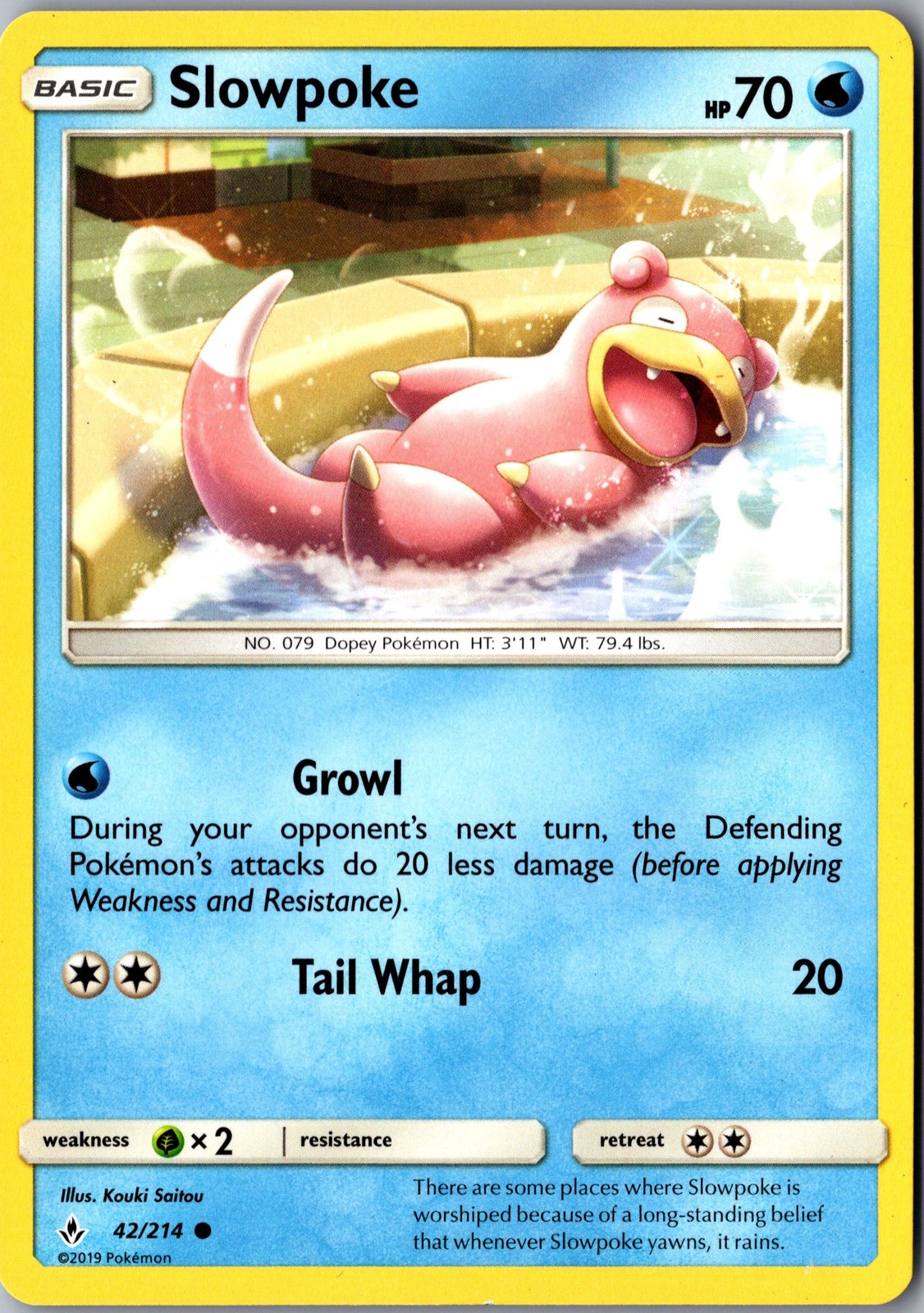 Slowpoke 42/214 Common SM - Unbroken Bonds LP Pokemon Card